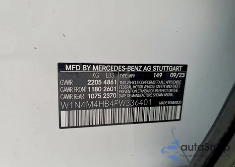 2023 Mercedes-Benz Glb 250 4Matic z USA, uszkodzony, nr VIN W1N4M4HB4PW336401